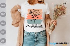 Think Hippie thoughts svg Cut Files / Boho Hippie SVG File Product Image 1