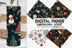 Christmas Embroidery Seamless Digital Paper Product Image 1