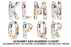 Halloween Alphabet Clipart PNG, watercolor letters doodle Product Image 3