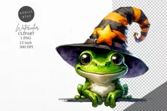 Halloween clipart, Frog witch clipart, Autumn clipart Product Image 1