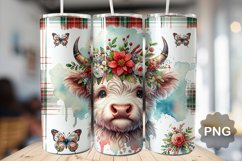 Christmas Baby Highland Cow - Skinny Tumbler Sublimation Product Image 1