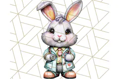 Halloween Bunny Clipart, Cute Bunnies in Costumes PNG Product Image 3