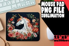 Enchanted Floral Unicorn Mousepad Product Image 1