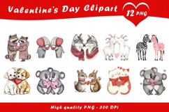 Valentine Cute Animals Clipart PNG Product Image 1