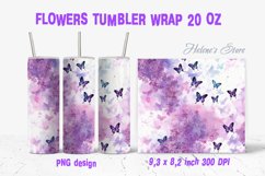 Butterfly flowers tumbler |Tumbler sublimation wrap| Spring Product Image 1