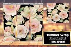 STYLISH 20oz Tumbler Wrap Design , Flower Pattern Product Image 1