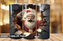 3D Christmas Santa Cracked Hole PNG Tumbler Design Product Image 1