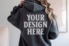 Dark Heather Gildan 18500 Hoodie Sweatshirt Mockup, Unisex H Product Image 1