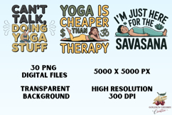 30 Funny Yoga Quotes PNG Sublimation Bundle Product Image 3