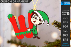 Christmas Letter Ornament|Hanging Christmas Monogram SVG|CNC Product Image 1