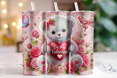 Be My Valentine Tumbler Wrap Sublimation Design Product Image 1