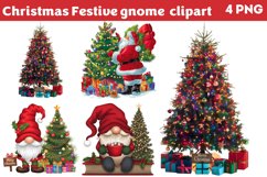 Christmas Festive gnome clipart PNG Product Image 1