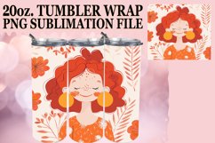 Watercolor Woman Portrait Sublimation Wrap 20oz Product Image 1