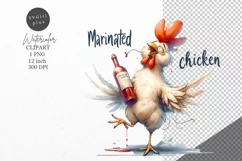 Chicken clipart, Funny clipart, Wine clipart Product Image 1