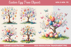 Easter Egg Tree Clipart Bundle PNG Product Image 3