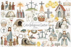 Cute Religious Easter Clipart Product Image 1