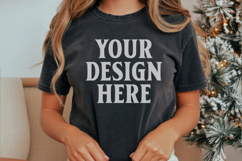Christmas Bella Canvas 3001 black Shirt Mockup ,Trandy Product Image 1