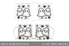 Cute Ghost Mug Design. Halloween Mug Sublimation Product Image 1
