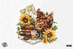 Animals Love Books and Sunflowers Png Product Image 1