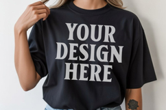 Comfort Colors 1717 Black TShirt Mockup, CC1717 mockup, Tran Product Image 1