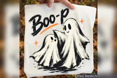 Boo-P Ghost Halloween PNG, Cute Spooky Ghost Duo Shirt Desig Product Image 1