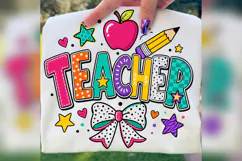 Colorful Teacher PNG, Back to School Teacher Design, Apple Product Image 2
