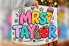 Mrs Taylor Teacher PNG, Colorful Personalized School Design Product Image 3