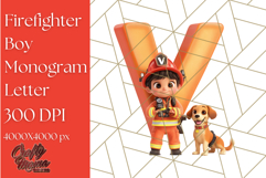 Firefighter Boys Alphabet Clipart | Fireman Letters PNG Product Image 11