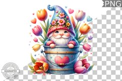 Spring Gnome Sublimation - Clipart PNG Design Product Image 1