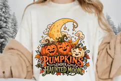 Pumpkins Under a Haunted Moon Halloween Sublimation Design, Product Image 3