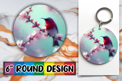 Radiant Ornaments Circle Sublimation PNG, Birds Product Image 1