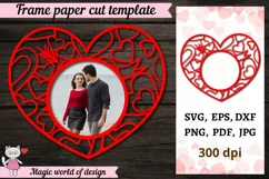 Heart Frame,Valentine Card,Heart Papercut SVG, Product Image 2