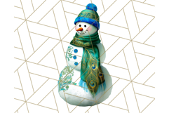 Peacock Christmas Clipart in Jewel Tones, Christmas Png Product Image 3