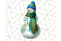 Peacock Christmas Clipart in Jewel Tones, Christmas Png Product Image 3