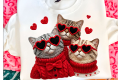 Valentine’s Day Cat PNG Yarn Crochet Product Image 1