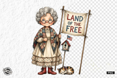 Whimsical Patriotic Grandma Clipart Product Image 1