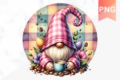 Easter Coffee Gnome Sublimation - Gnome Clipart Design Product Image 1