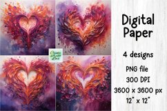 Abstract Hearts | Fluid Art | Digital Paper | PNG Background Product Image 1