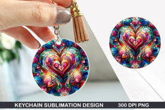 Flower Keychain Sublimation - Spring Keychain PNG Design Product Image 1