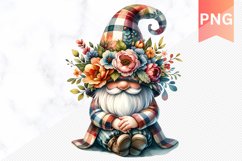 Floral Gnome Sublimation - Gnome Clipart Design Product Image 1