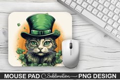 St. Patrick&#039;s Day Cat Sublimation Mouse Pad Design Product Image 1