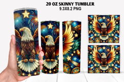 Eagle Skinny Tumbler 20oz Wrap Design,4th of july Tumbler Product Image 1