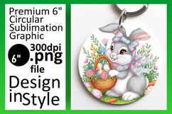 Cute Circle PNG for Coasters , Easter Bunny Product Image 1