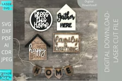 Home Tiered Tray Glowforge Laser cut svg Product Image 2