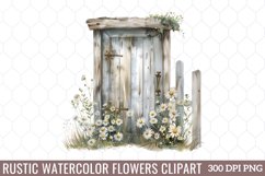 Watercolor Rustic Flowers Clipart Product Image 1