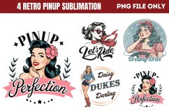 Retro PinUp Sublimation Bundle PNG Product Image 11