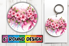 Heartfelt Circle Car Coasters PNG, Flowers Product Image 1