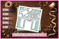 Happy Birthday Greeting card SVG,Paper cut SVG Birthday Card Product Image 1