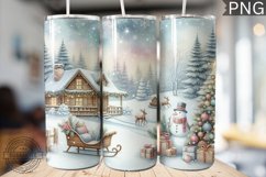 Christmas Watercolor Tumbler Wrap - Christmas PNG Design Product Image 1