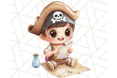 Cartoon Pirate Kids and Animals PNG Clipart for Fun Designs Product Image 3